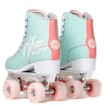 RIO ROLLER SCRIPT Roller Skate Teal and Coral